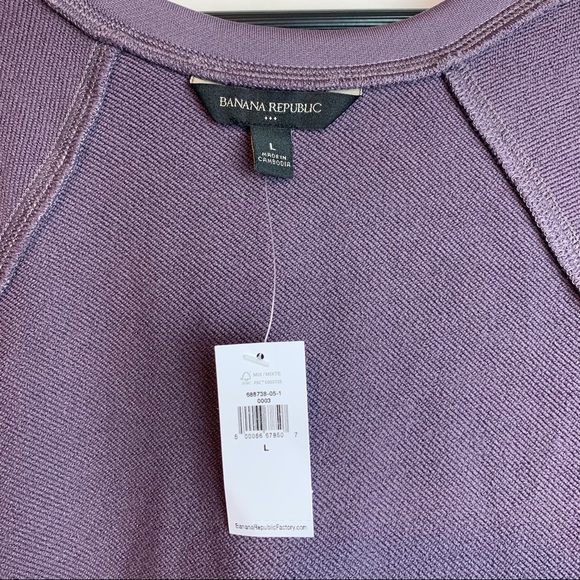 Banana Republic NWT Raglan Sweatshirt Quick Dry Ultraviolet Protection Lavender - Picture 3 of 5